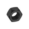 sourcing map 1/4-20 Hex Nuts, Carbon Steel Grade 8.8 Black