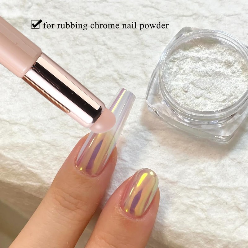 Fcozpjk Silicone Brush for Ombre Nail Art, 2Pcs Reusable Gel