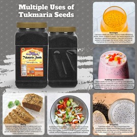 Rani Tukmaria (Holy Basil Seeds) 80oz (5lbs) 2.27kg PET Jar Used for Falooda / Sabja Dessert, Spice & Ayurveda Herbal ~ All Natural | Gluten Friendly | NON-GMO | Kosher | Vegan | Indian Origin