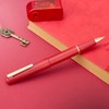 Jinhao 80 Red Fiber Brushed Fountain Pen, Iridium Ultra Fine