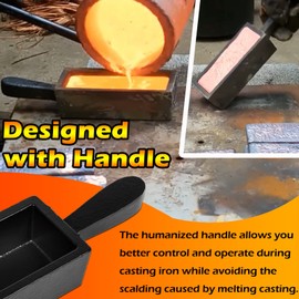 100 oz Troy Ounce Gold Bar Loaf Cast Iron Ingot Mold Perfect for Custom Smelting Pouring Melting Casting Refining Gold Silver Copper Aluminum Brass Precious Metals