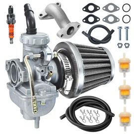 HOOUP PZ20 Carb Carburetor Air filter Kit for 50cc 70cc 90cc 110cc 125cc Tao tao 110B Coolster Apollo Kazuma Baja Chinese Quad Kids ATV Four Wheeler XR70 XR80 CRF70 CRF80F Dirt Pit bike Parts Black