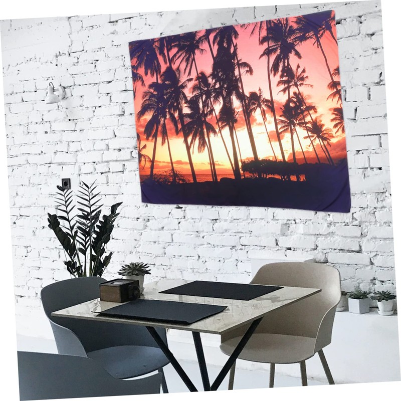 Operitacx 1Set Creative Summer Beach Tree Wall Tapestry Vibrant Hawaiian