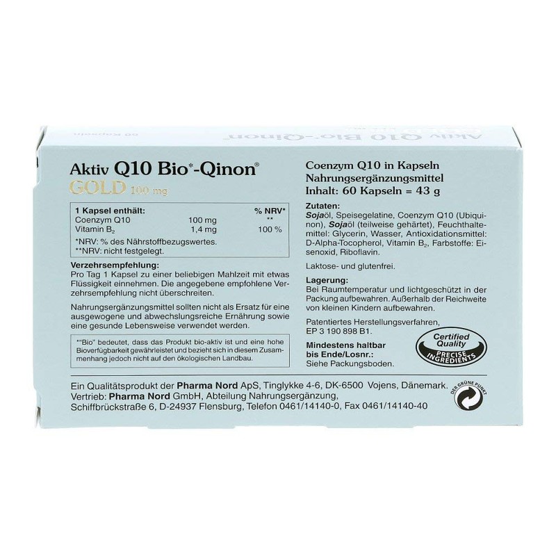 Q10 Gold Organic Qinon 100 mg Capsules Pack of 60)