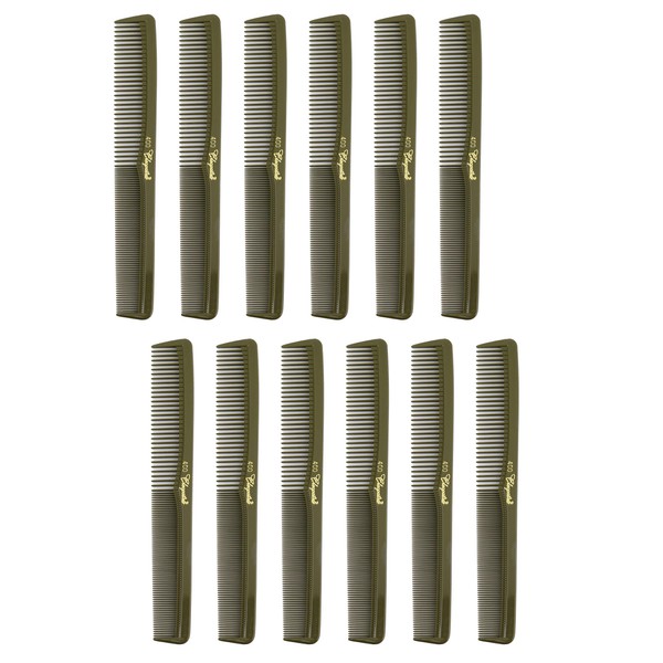 7 inch All Purpose Hair Comb. Hair Cutting Combs. Barber’s & Hairstylist Combs. Olive. 12 Units.