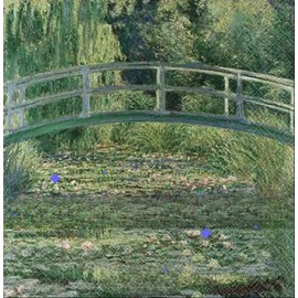 Set of 2 Individual Decoupage Paper Party Napkins Mixed Media CLAUDE MONET ART BRIDGE Decor Luncheon Beverage Christmas Series Napkin for a Birthday, Holiday, Wedding, Cocktail Party