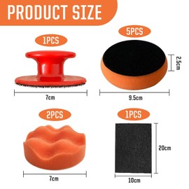 5Pcs Waxing Sponges, 2Pcs Wavy Sponges And 1Pc Polishing Cloth, Car Polishing Sponges, Car Cleaning Tools, Car Care Accessories