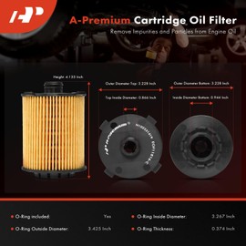 A-Premium 4-PC 10K Miles Protection Oil Filter Compatible with Volvo XC60 2015-2023, XC90 2016-2023, S60/V60 2015-2023, XC40 2019-2023, XC70/S80 2015-2016, S90 2017-2023, S60/V60/V90 Cross Country