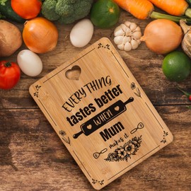 Apjielop Mum Birthday Gifts - Engraved Bamboo Cutting Board Gifts for Mum, Mum Gifts with Touching Sayings, Birthday Gifts for Mum, Christmas Thanksgiving Birthday Presents for Mum