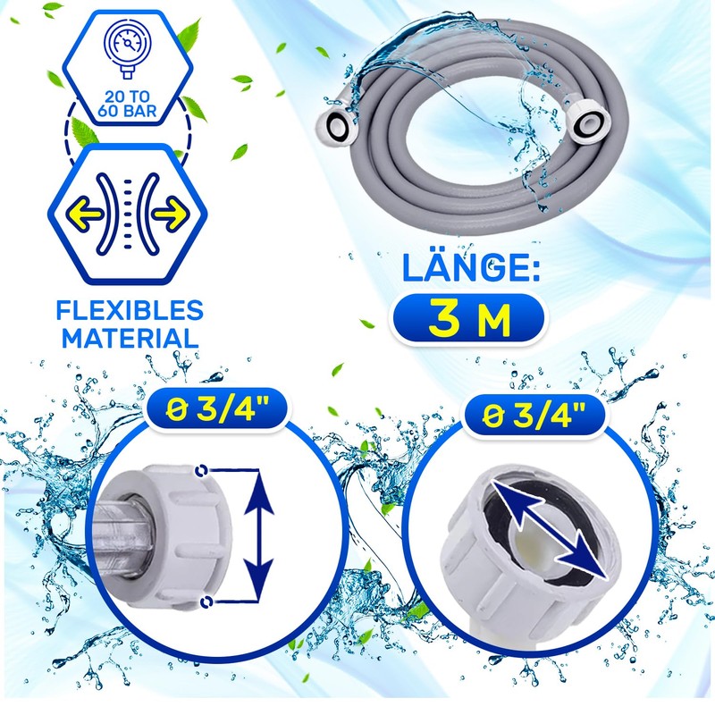 Inlet Hose Washing Machine and Dishwasher 3 m 25°C from