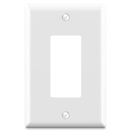 ELEGRP Large Size Outlet Covers Wall Plates, 1-Gang Decorative Electric Outlet Covers, Unbreakable Polycarbonate Faceplates for Decorator Device, UL Listed, Screws Included (1 Pack, Glossy White)