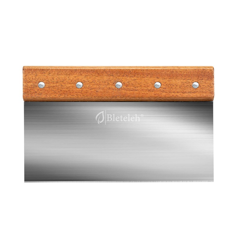 8-inch Long Bench/Dough Scraper, Stainless Steel Blade, Commercial Kitchen Tool