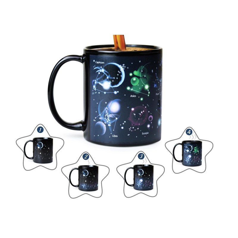MUGKISS Heated Color Changing Coffee Cup, 12 Constellations Birthday Gifts