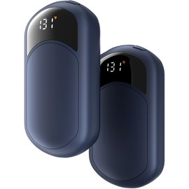 Hand Warmers Rechargeable, 3 Heat Levels (104–131°F) with AI Temp & Battery Display, Pocket Electric Hand Warmers, Fast Heating, Fits in Gloves, Gifts for Women & Men