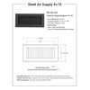4"x 10" Sleek Cast Aluminum Vent cover register with Detachable