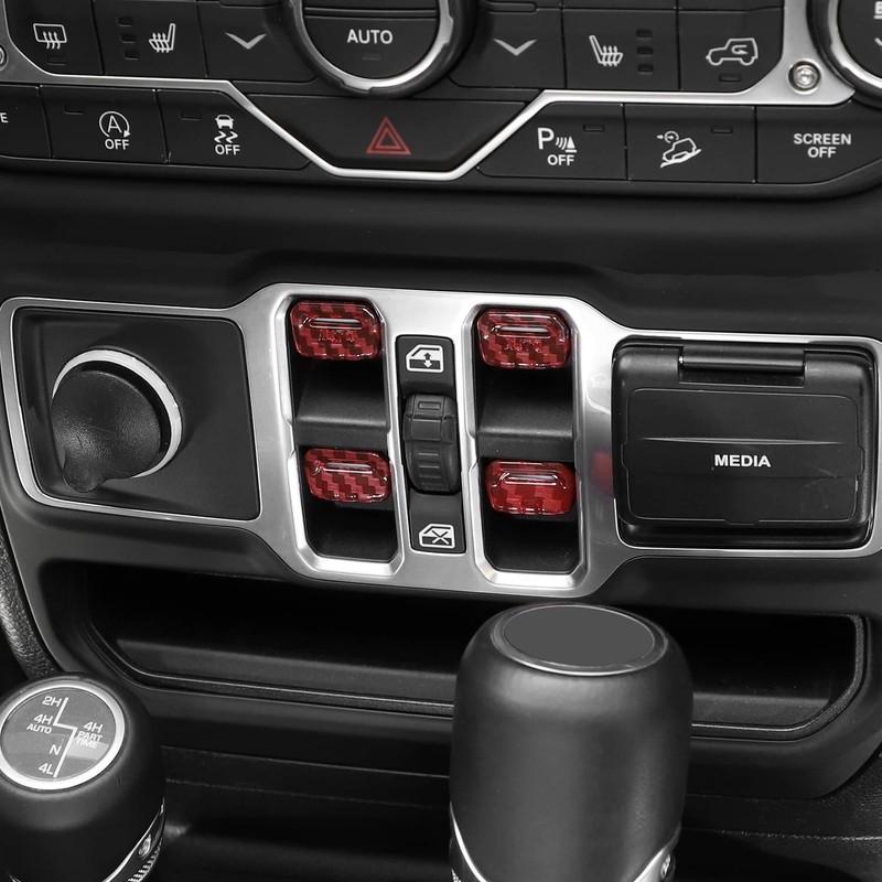 CheroCar for Jeep JL Window Switch Button Cover Trim Interior