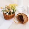 TEHAUX 2Pcs Mini Woven Flower Baskets, Handheld Rattan Storage Baskets