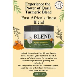 BLEND Qasil-Turmeric 100% Organic Powder, 45g, East African Gift of Beauty Skin Care