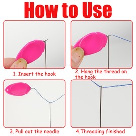 12PCS Needle Threader,Small Needle Eye Threader Tool,Plastic Sewing Needles Threaders,Oval Threading Tool with Thread Remover,Simple Sewing Tools,for Sewing Machines,Embroidery,Cross Stitching