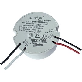 Illuminous LED Driver, 15W Dimmable Constant Current, 1000mA, UL Approved, Indoor