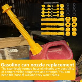 2024 Upgraded Gas Can Spout Replacement, 4-Kit Gas Can Nozzles Old Style Easy to Install, No Spill Gas Can Nozzle, Gas Can Spouts with Gas Can Vent Cap, for Most 1/2/5/10 Gallon Cans