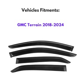 IG Window Visor for GMC Terrain 2018-2023, Rain Guard Tape-On Extra Durable Sun Wind Side Vent Window Deflector, 2018 2019 2020 2021 2022 2023