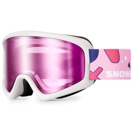 SNOWER Kids Ski Goggles, Anti-Fog Snow Goggles with OTG Design, 100% UV Protection, HD Lens for Kids Boys Girls