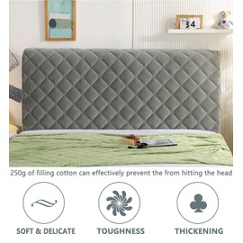 GZYLCH Thicken Bed Headboard Cover, Stretch Bed Headboard Coverfor Full Queen Cal King Size, Washable Bed Headboard Slipcover Dustproof Protector Cover for Bedroom Bed Headboard,Gray,King:78.7in