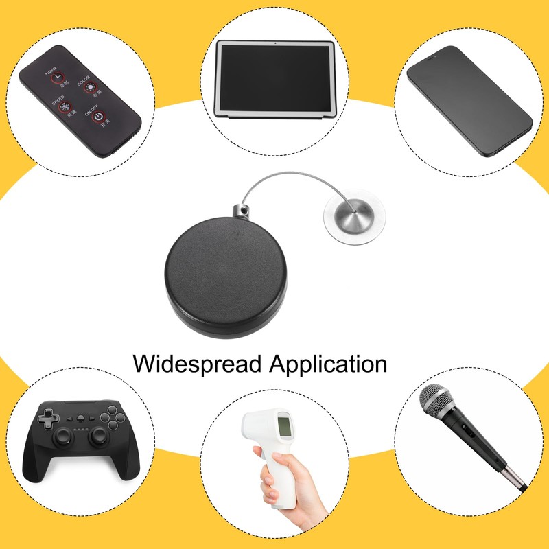 MECCANIXITY 3.3ft Retractable Cable Lock with Round Patch Remote Control