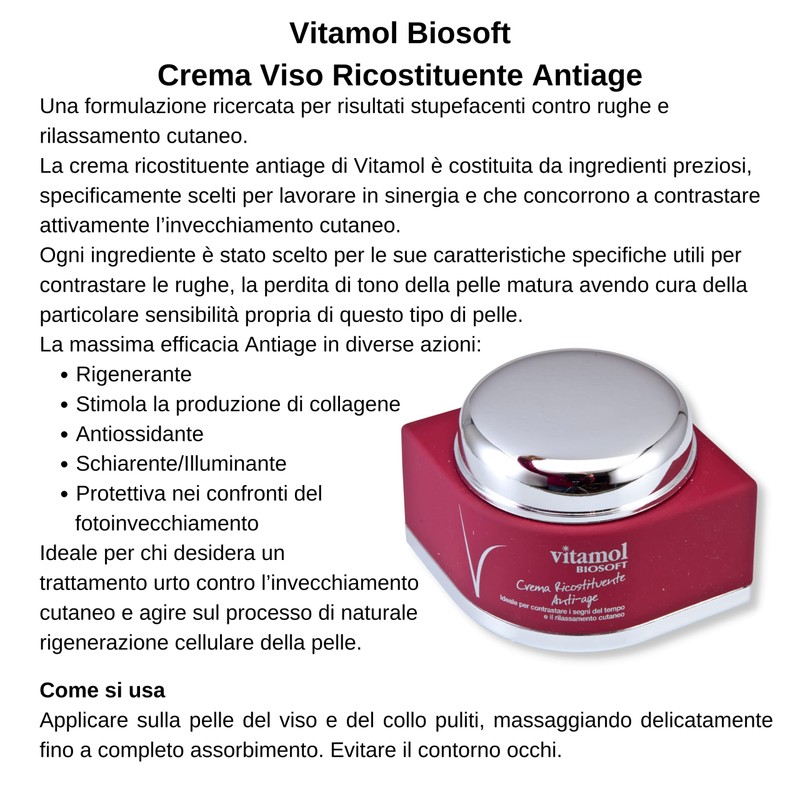 Vitamol Biosoft Anti-Aging Anti-Falten Rekonstituierende Gesichtscreme – Normale oder trockene