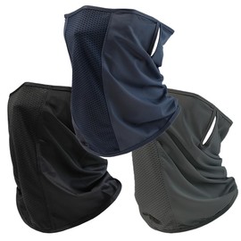 ALUBES Face Cover (3 Pieces, UPF50+, Cooling, Sweat Absorbent, Quick Drying) Face Guard, Neck Guard, Neck Cover, Ear-Hung Type, Prevention, Cold Sensation, Summer, UV Protection, Sweat Absorbent, Quick Drying, Sun Protection, Unisex