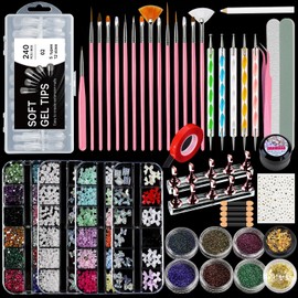 Acrylic Fake Nails Kit for Beginners with Press on Nail Tips Display Stand