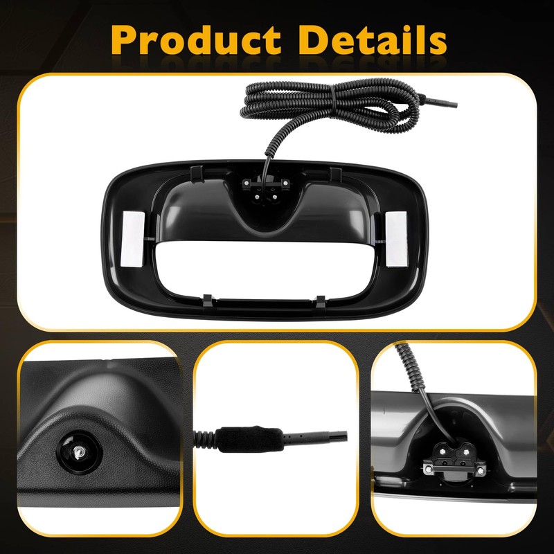 Upgrade Metal Tailgate Handle with Backup Camera, with Bezel Trim