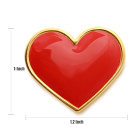 Pack of 100 Heart Love Badge Lapel Pins Bulk - Metal Heart Health Valentines Day Brooch Badge For Men Women Clothes Bags Hats