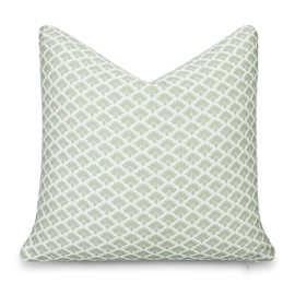 Crumbs Home Modern Farmhouse California Casual Indoor Outdoor Throw Pillow Cover, 20"x20" Water Repellent for Patio, Backyard, Couch, Poolside, Light Green Print Ravenala Palm Tree