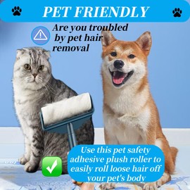 Bryzant Large Lint Roller Refills 6.3 inches Pet Extra Sticky Refills 360 Sheets for Cat and Dog Hair Removal Clothes Carpet Couch Floor Remove dust(6)