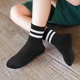 Jeayita 12 Parr Socken Jungen & Mädchen Kinder Baumwolle Kindersocken Sportsocken Tennissocken Schulkind Socken