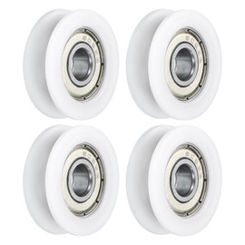 uxcell 4pcs U608ZZ POM Pulley U-Groove Ball Bearing 8 x 30 x 10mm U Groove Roller Wheel (GCr15) Chrome Steel Bearings, White