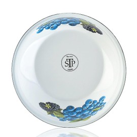 Aeiniwer Enameled Steel Bowl Blueberry Enamelware Serving Bowl Soup Bowl Salad Bowl Mixin Bowl (4L)