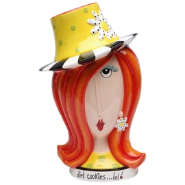 StealStreet SS-CG-62656, 10.88 Inch Diet LOL Daisy Lady in Small Hat Cookie Jar, Orange