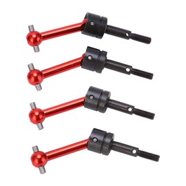 RC Car CVD Drive Shaft, 4 Pieces Metal Aluminium Alloy CVD Drive Shaft Compatible with Tamiya TT01 TT02 1/10 RC Car 70 mm, Universal Drive Shaft Accessories (Red)