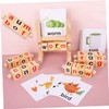 FELTECHELECTR 1set Rotating Letter Blocks Spelling Game Flash Cards for