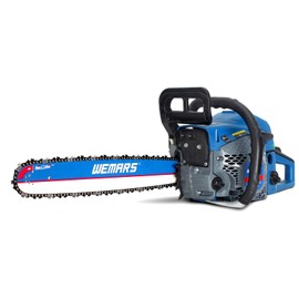 52cc Gas Chainsaws 18 Inch Bar Power Chain Saws, Gas Powered Chainsaw 2 Stroke Handed Petrol Gasoline Chain Saw for Cutting Wood Outdoor Garden Farm Home Use with Tool Kit(5218G Blue)