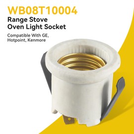 WB08T10004 Range Stove Oven Light Socket Fits for GE, Hotpoint, Kenmore,Receptacle Light Bulb Base, Replaces 963144 GA26, PS752188, WB08K0002, WB08X5060, WB08X5095, WB8K2, WB8T10004, WB8T10026