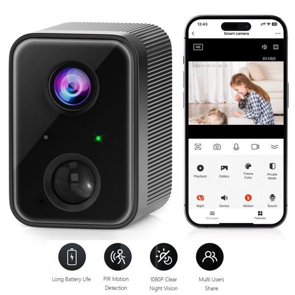 ARPHA Home Security Wireless Outdoor Camera 1080P Waterproof PIR Motion