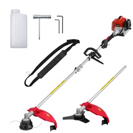 AMERISUN Weed Wacker Gas Powered 26cc, Gas Trimmer Edger Mower 2 in 1, Weed Eater 2 Cycle Air-Cooled Engine 10'' Brush Blade 16'' Cutting Width with Rubber Handle & Shoulder Strap Quick Start