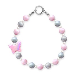 JOGIA® Butterfly Kiss Beaded Dog Collar, Easy-Open Dog Necklace for Girl Dogs of All Breeds, Y2K Style Dog Accessories for Daily Wear