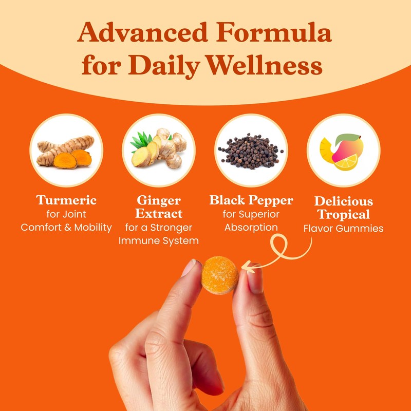 BeLive Turmeric and Ginger Gummies - 500mg - Joint and