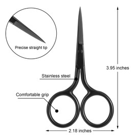 Mudder 3 Pack Small Nose Scissors Facial Hair Trimming Mini Beauty Stainless Steel Grooming Pointed Scissor for Grooming Eyebrows, Nose, Mustache, Beard