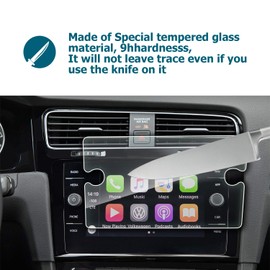 YEE PIN Displayschutzfolie Kompatibel mit Golf 7 Facelift GTI GTE GTD Golf R Variant 2015-2018 2019, Blasenfreie Installation Displayschutz Kratzfeste HD - Gehärtetes Glas Schutz